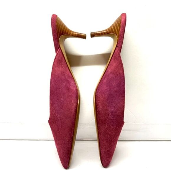 Botkier NY Womens Perry Kitten Heel Suede Mule in Azalea 6M - Picture 6 of 10